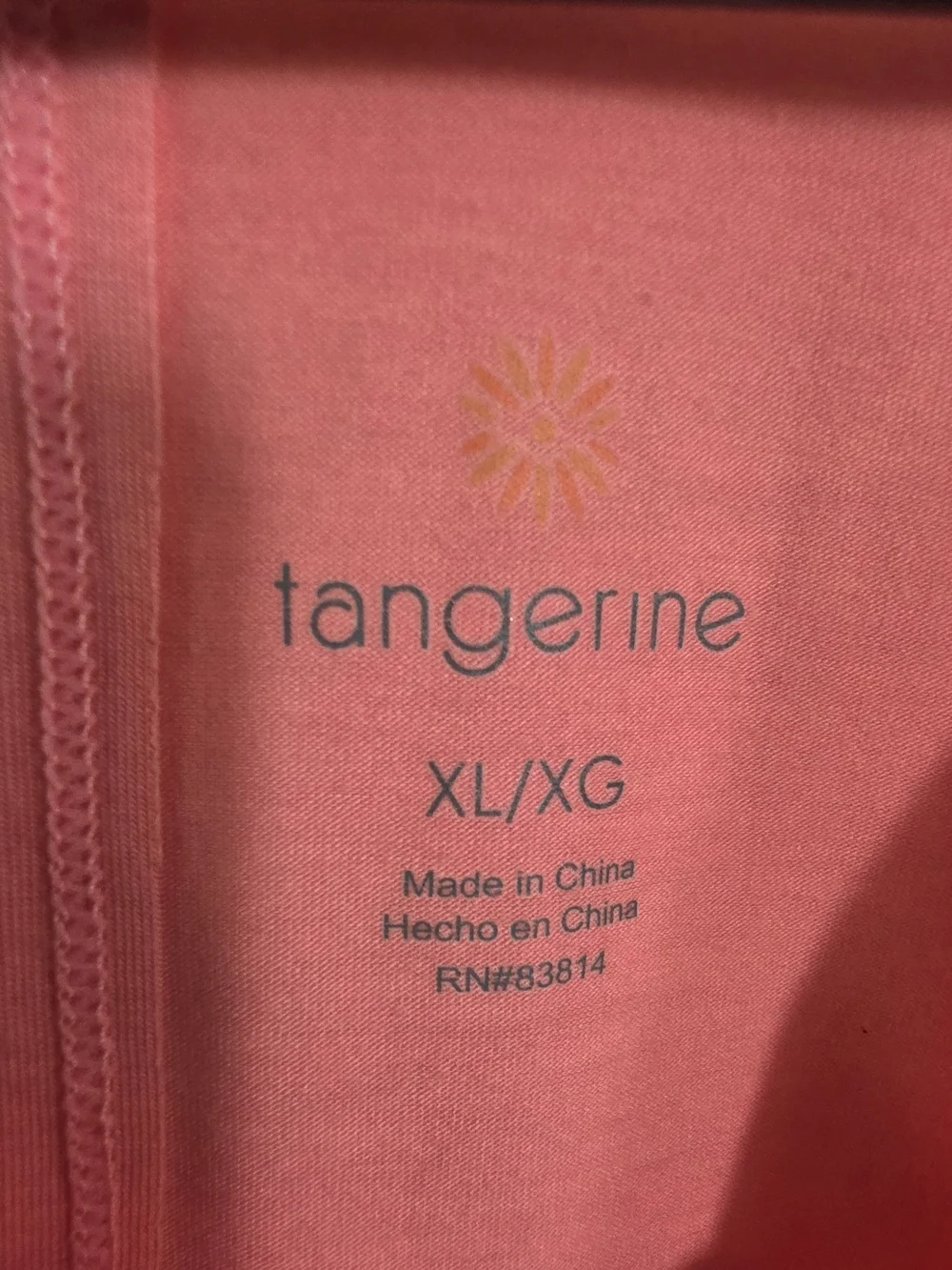 Tangerine Coral Scoop Neck Short Sleeve Tee - Picture 3 of 3